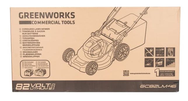 Газонокосилка аккумуляторная Greenworks 46 см 82V GC82LM46, бесщёточная, без АКБ и ЗУ