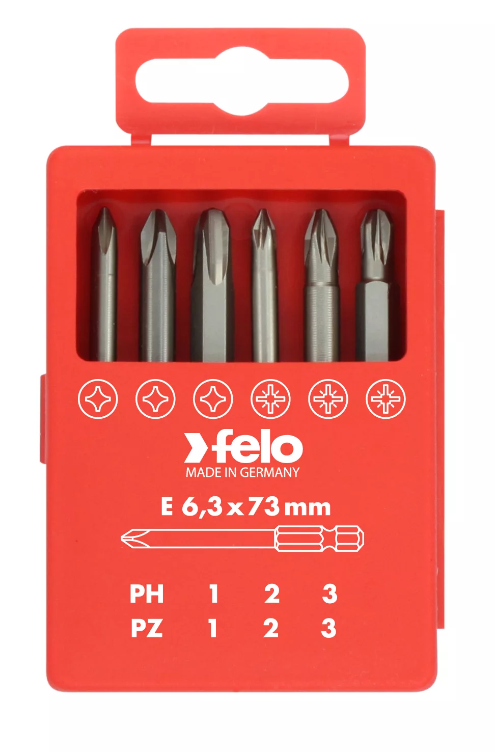 Набор бит Е6,3х73 6 шт., серия 032 FELO 032 917 16