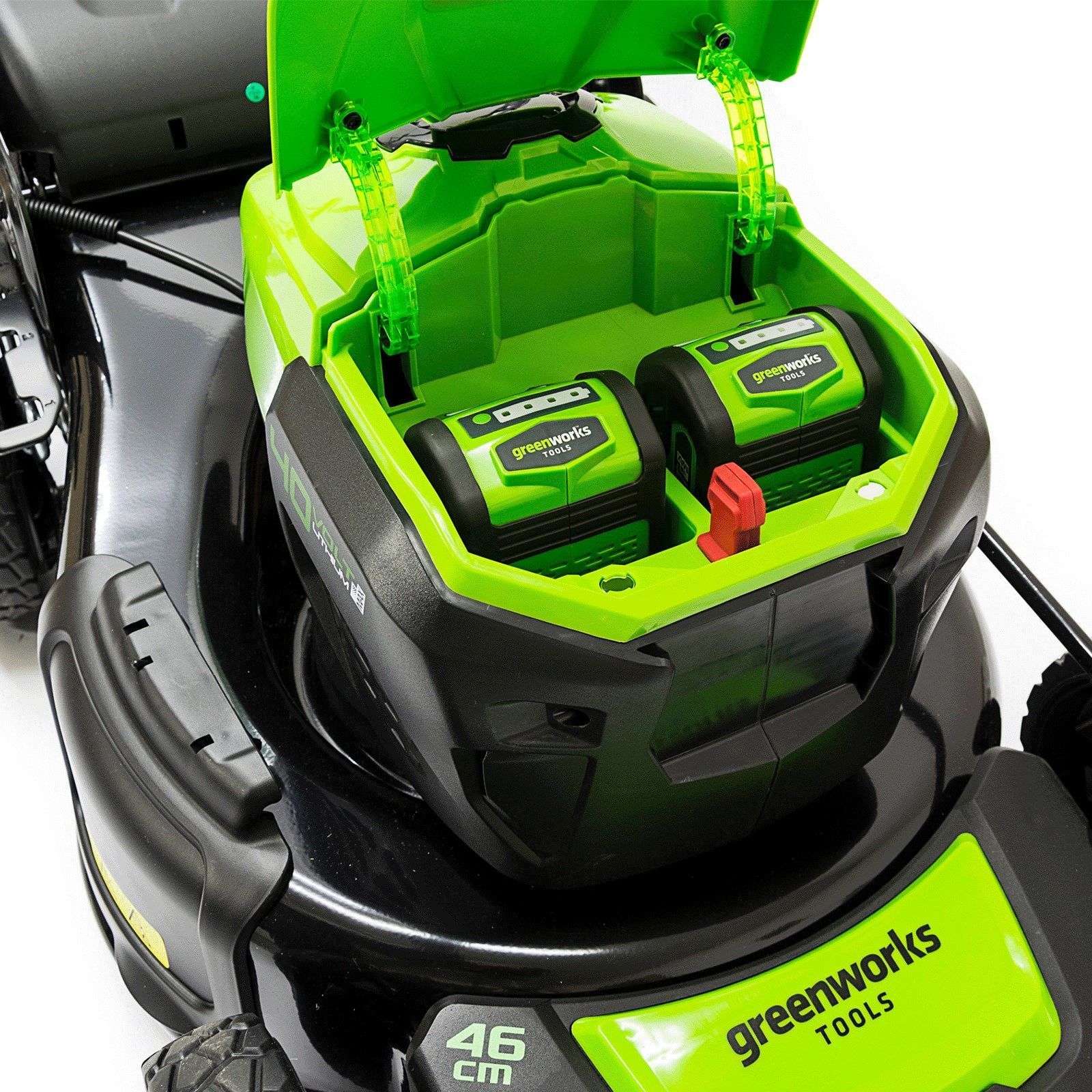 Газонокосилка аккумуляторная самоходная Greenworks 46 см 40V GD40LM46SPK5, бесщёточная, с АКБ на 5 А*ч и ЗУ