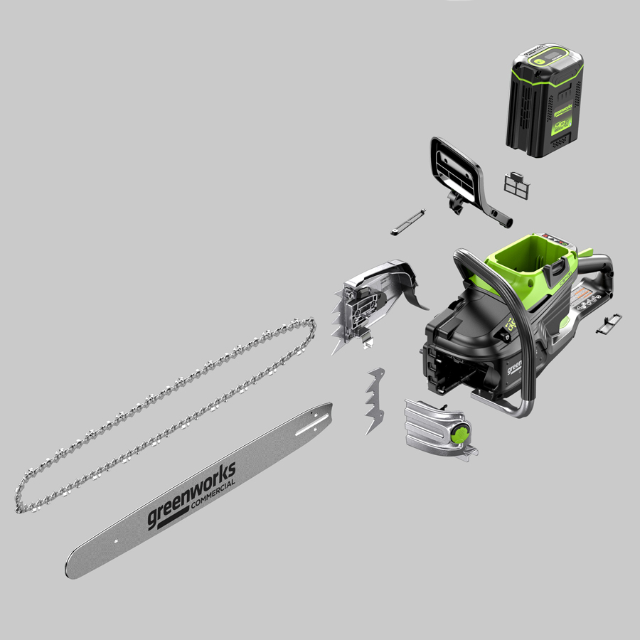 Пила цепная 51 см (5 кВт) аккумуляторная Greenworks 82V OCS800 2009707, бесщёточная, без АКБ и ЗУ