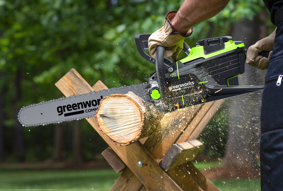 Пила цепная 46 см (3,6 кВт) аккумуляторная Greenworks 82V OCS600 2009607, бесщёточная, без АКБ и ЗУ