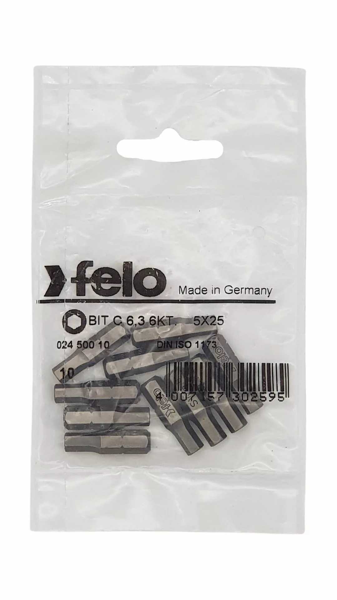 Бит 1/4", SW 5,0х25, серия 024 С 6,3 10 шт. FELO 024 500 10