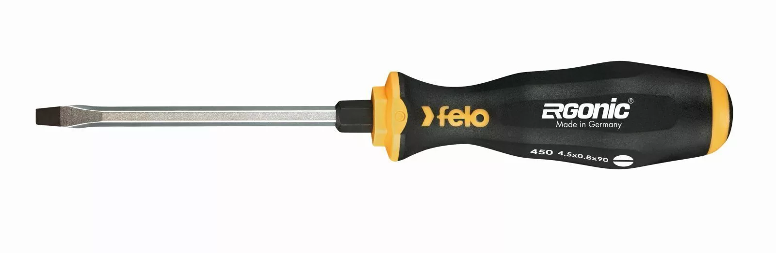 Отвертка плоская шлицевая ударная Ergonic 4,5X0,8X90 FELO 45004540
