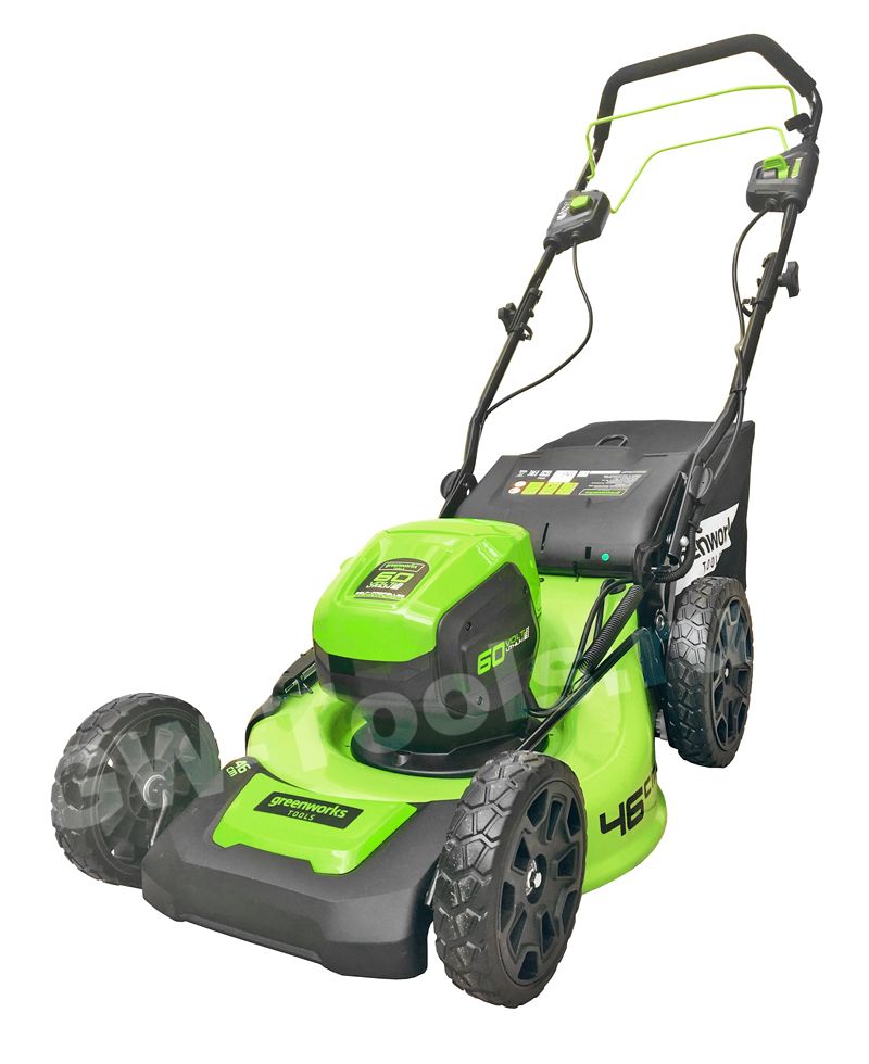 Газонокосилка самоходная аккумуляторная 46 см Greenworks 60V GD60LM46SP 2502907, бесщёточная, без АКБ и ЗУ