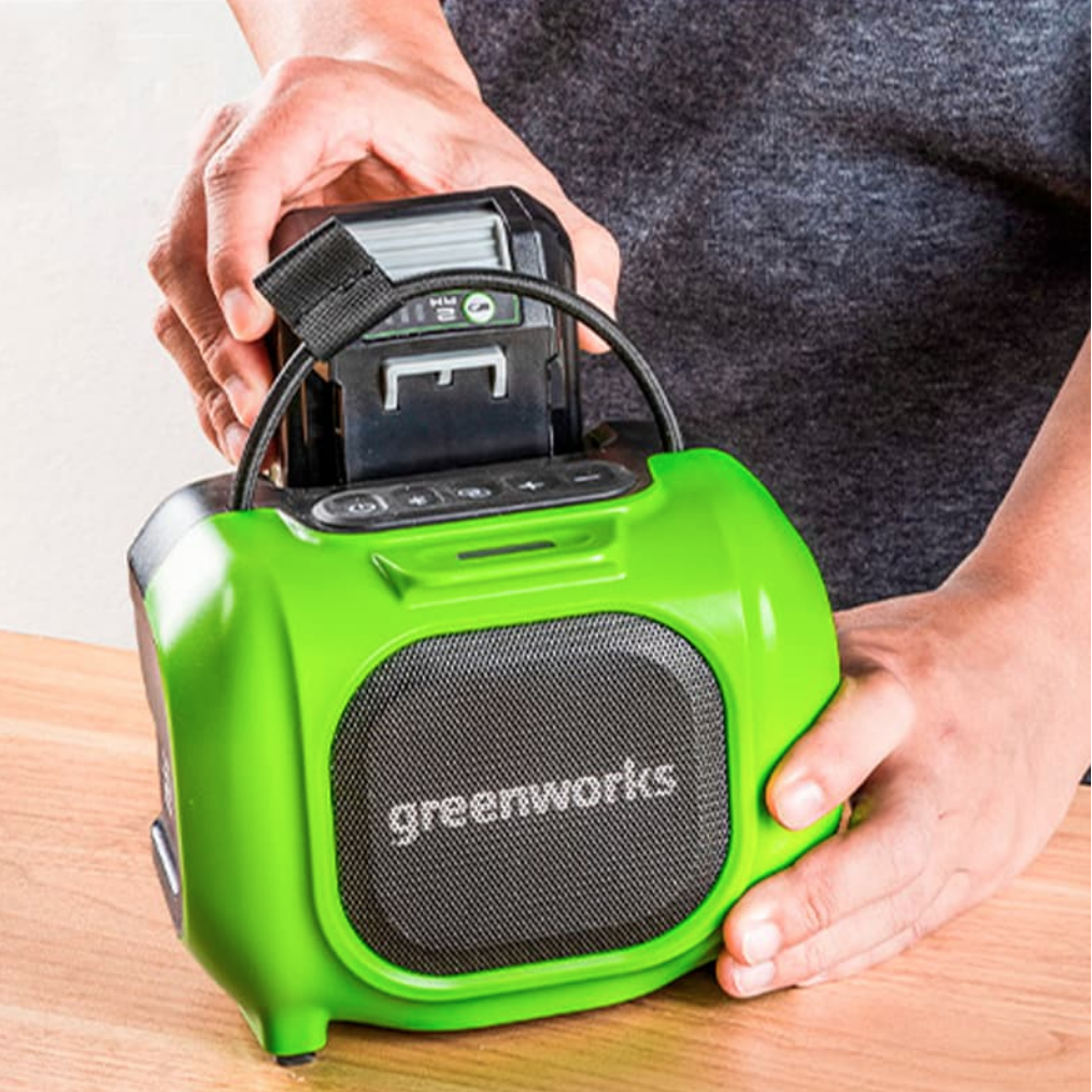 Беспроводная акустическая система аккумуляторная Greenworks 24V/220V GPT-MNBS 3503107, без АКБ и ЗУ