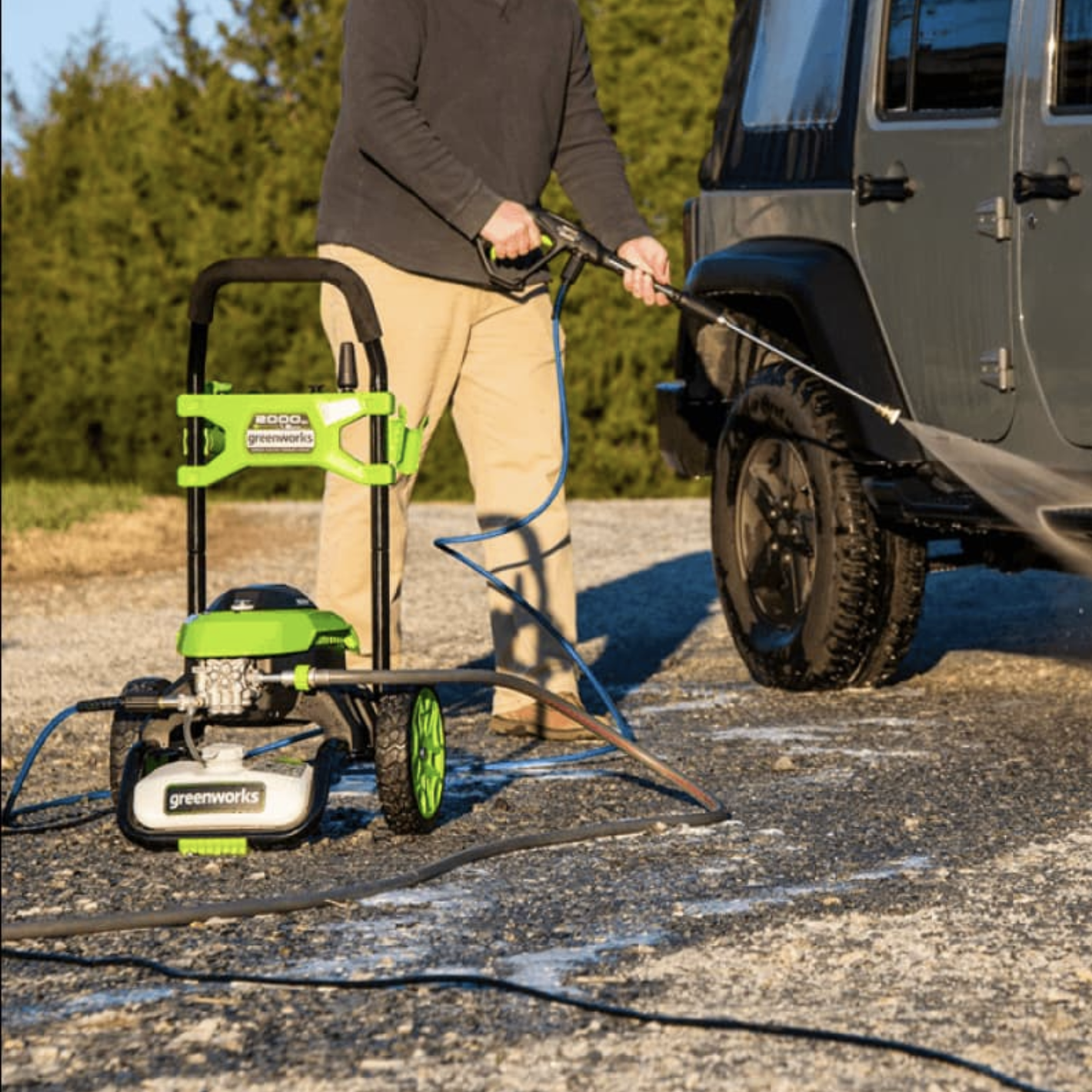 Мойка высокого давления 140 бар 1800 Вт электрическая Greenworks GHP2000 5105507