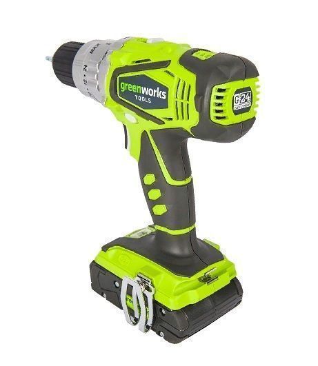Дрель-шуруповёрт ударная аккумуляторная Greenworks 24V G24CDB2X, c двумя АКБ 2 А*ч и ЗУ, в сумке