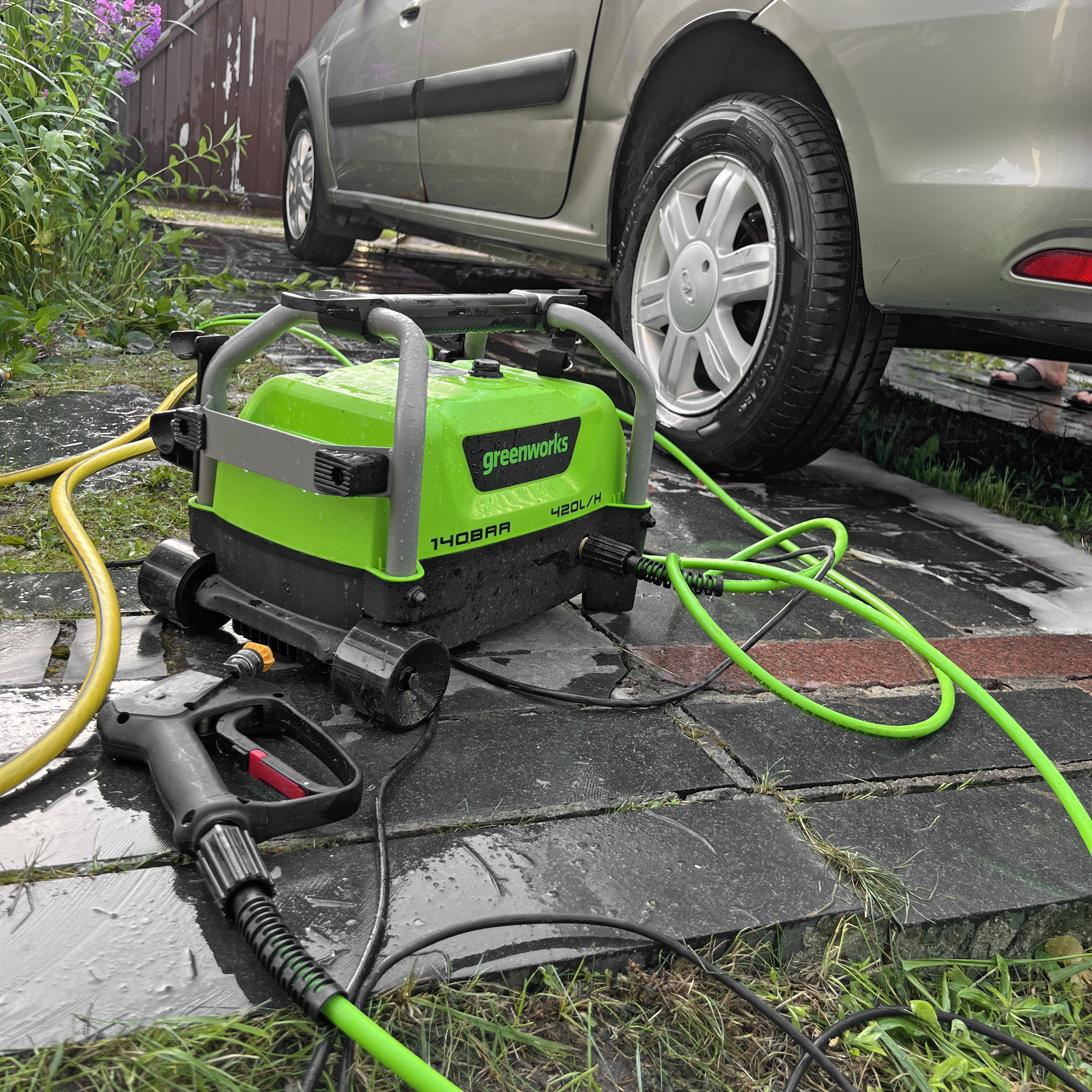 Мойка высокого давления 140 бар 1900 Вт электрическая Greenworks PW3140