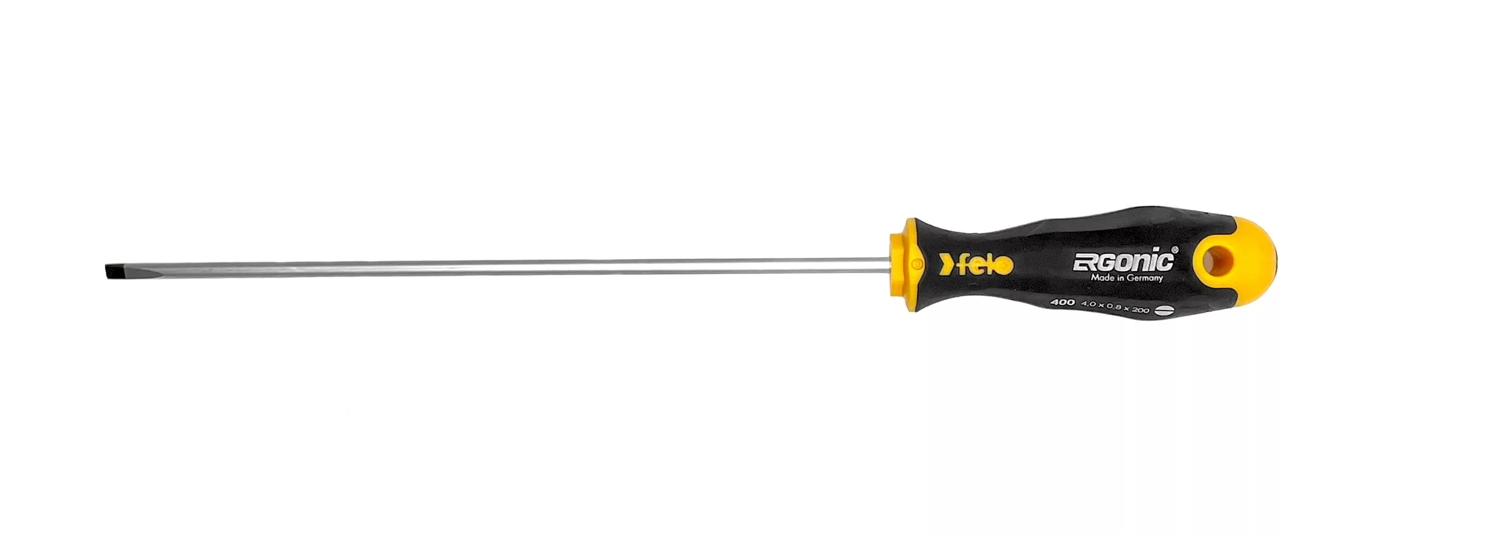 Отвертка Ergonic плоская шлицевая 4,0X0,8X200 FELO 400 047 10