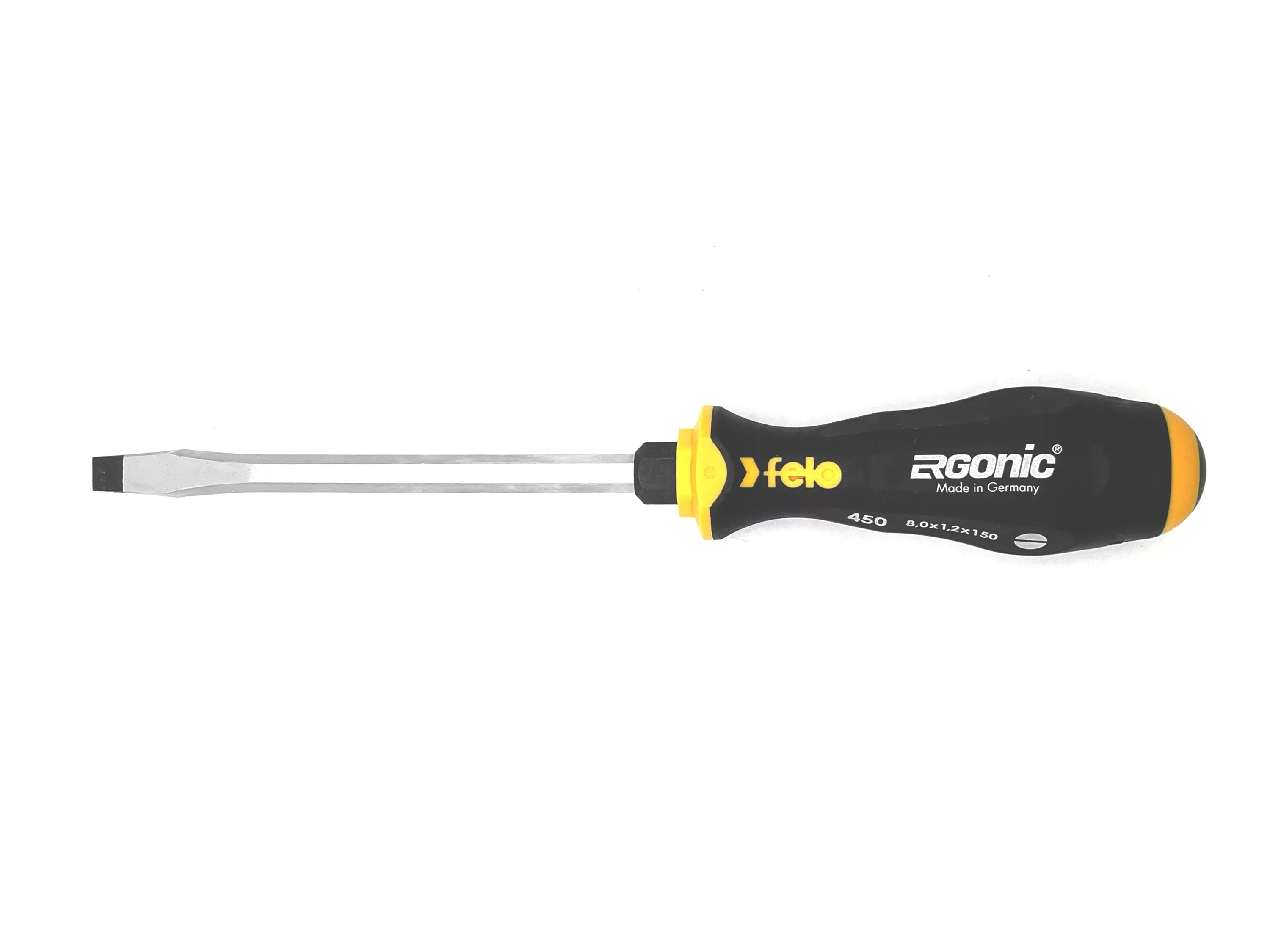 Отвертка плоская шлицевая ударная Ergonic 8,0X1,6X150 FELO 450 080 40