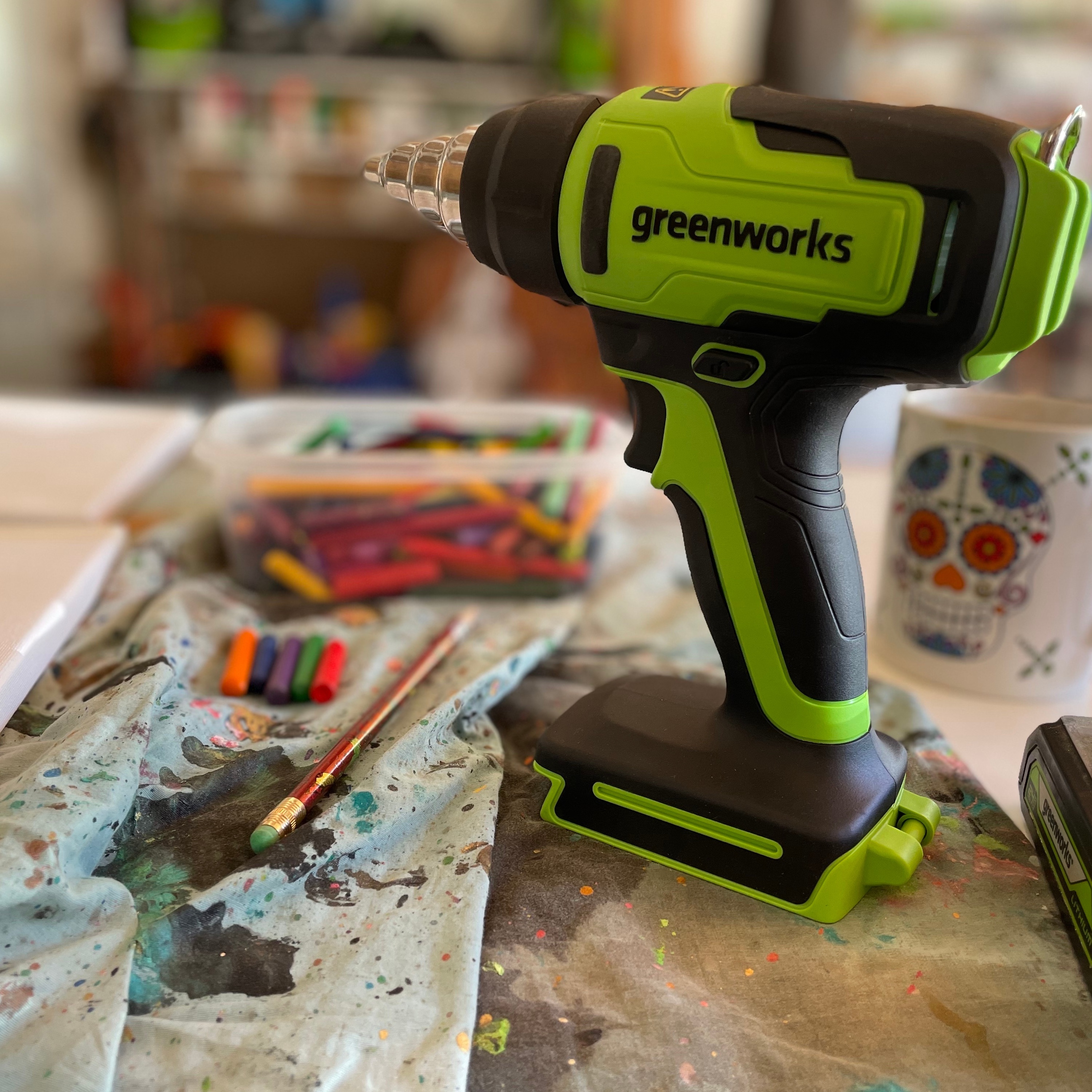 Технический фен аккумуляторный Greenworks 24V G24HG 3400207, без АКБ и ЗУ