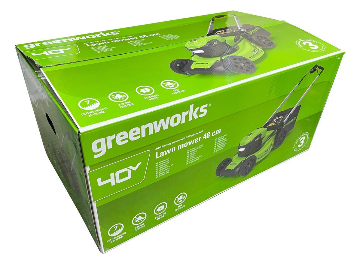 Газонокосилка аккумуляторная самоходная Greenworks 48 см 40V GD40LM48SP 2517407, бесщёточная, без АКБ и ЗУ