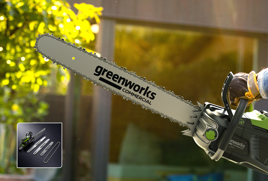 Пила цепная 51 см (5 кВт) аккумуляторная Greenworks 82V OCS800 2009707, бесщёточная, без АКБ и ЗУ