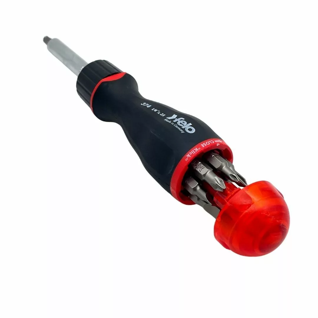 Отвёртка с реверсом и магазином бит/8 шт., серия 374 FELO 374 004 05