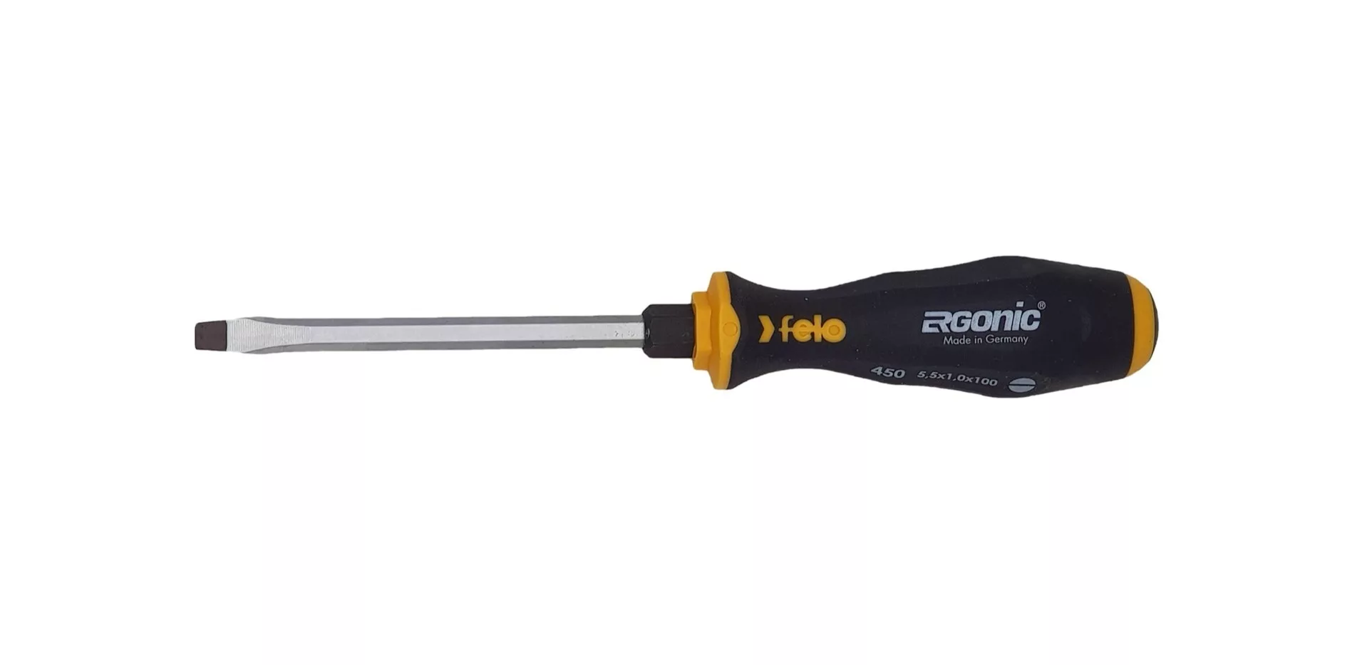 Отвертка плоская шлицевая ударная Ergonic 5,5X1,0X100 FELO 45005540