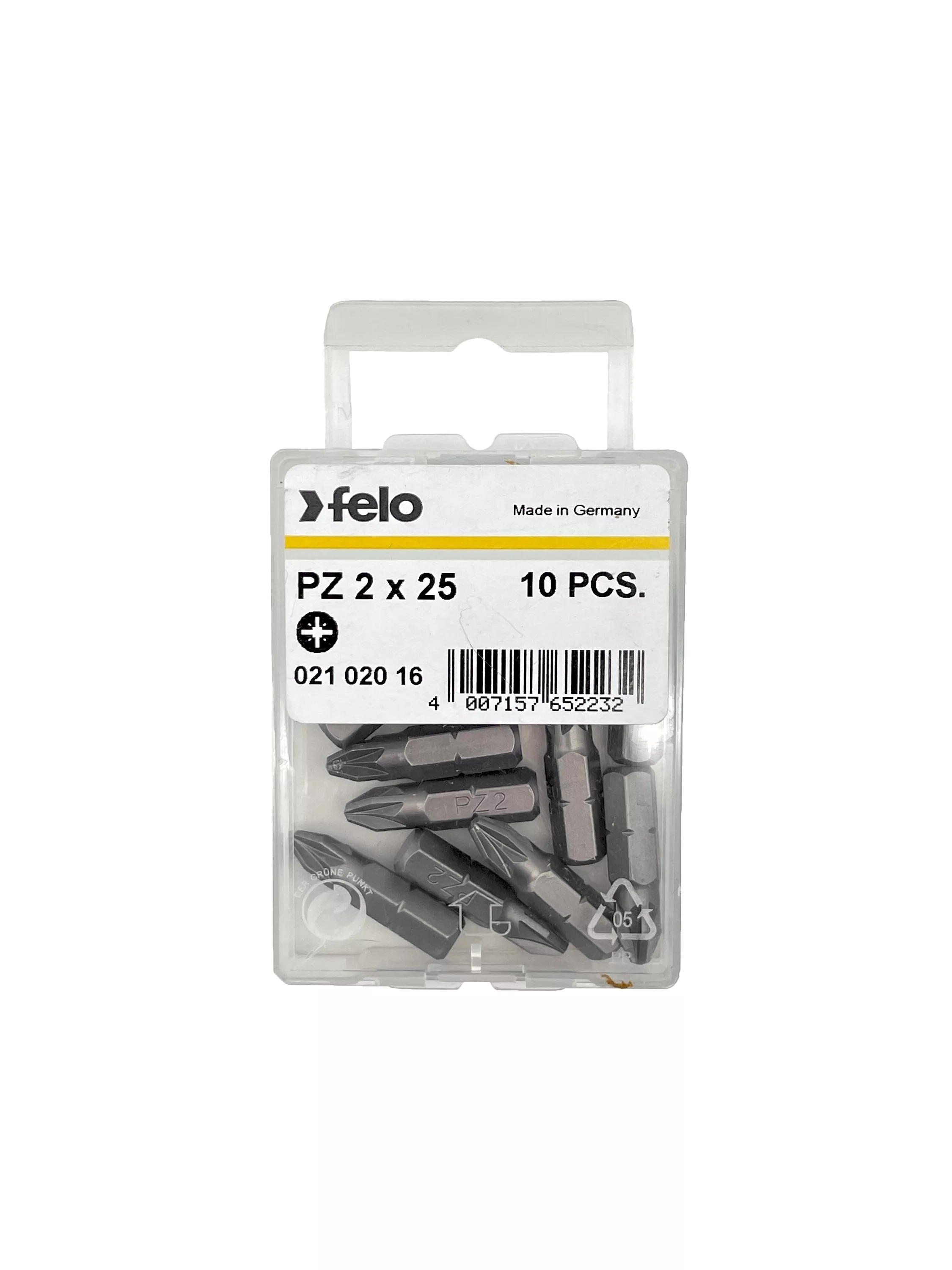 Бита крестовая серия Industrial PZ 2X25, 10 шт в пластиковом боксе FELO 021 020 16