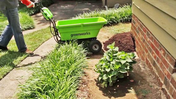 самоходная аккумуляторная тележка 40в гринворкс