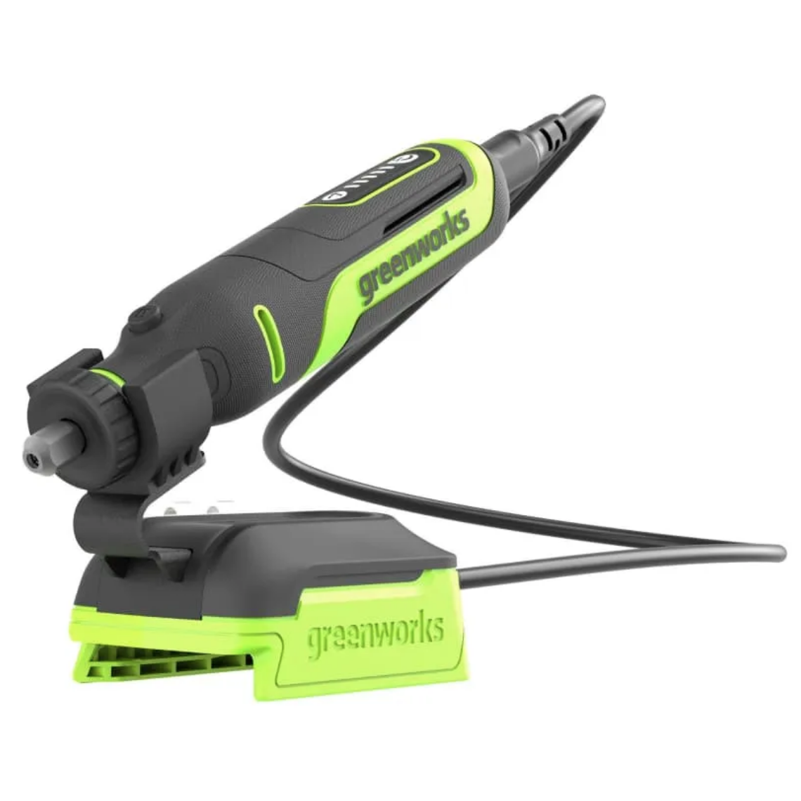 Гравёр аккумуляторный Greenworks G24RT 24V 3200807, бесщеточный, с базой и оснасткой (52 шт), без АКБ и ЗУ