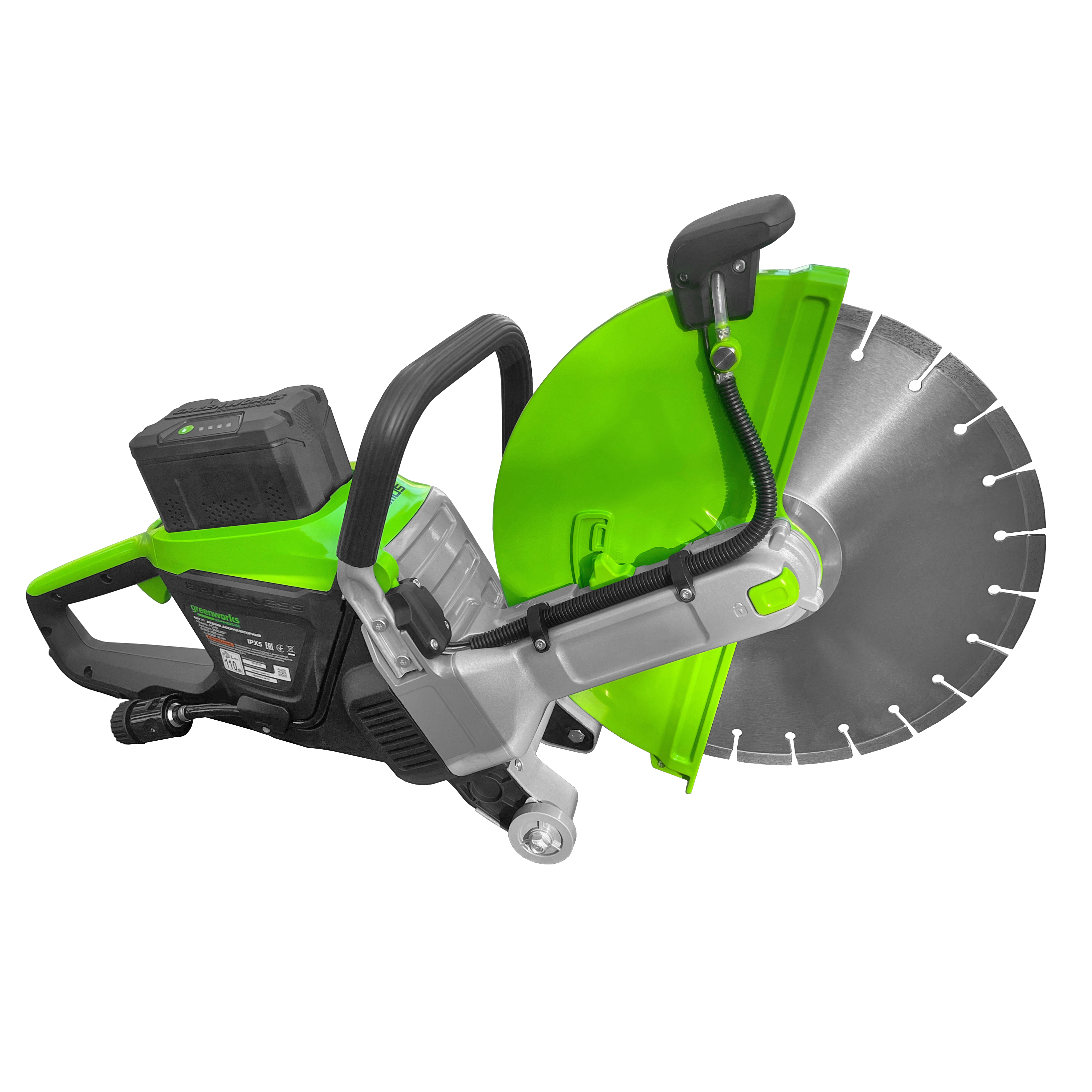 Бетонорез 350 мм, 4,3 кВт, аккумуляторный Greenworks 82V 1501307, бесщеточный, без АКБ и ЗУ