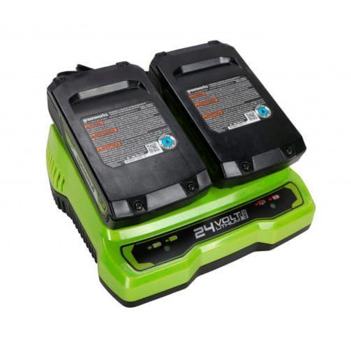 Зарядное устройство двойное Greenworks 24V G24X2UC2 2931907 (с двумя слотами)