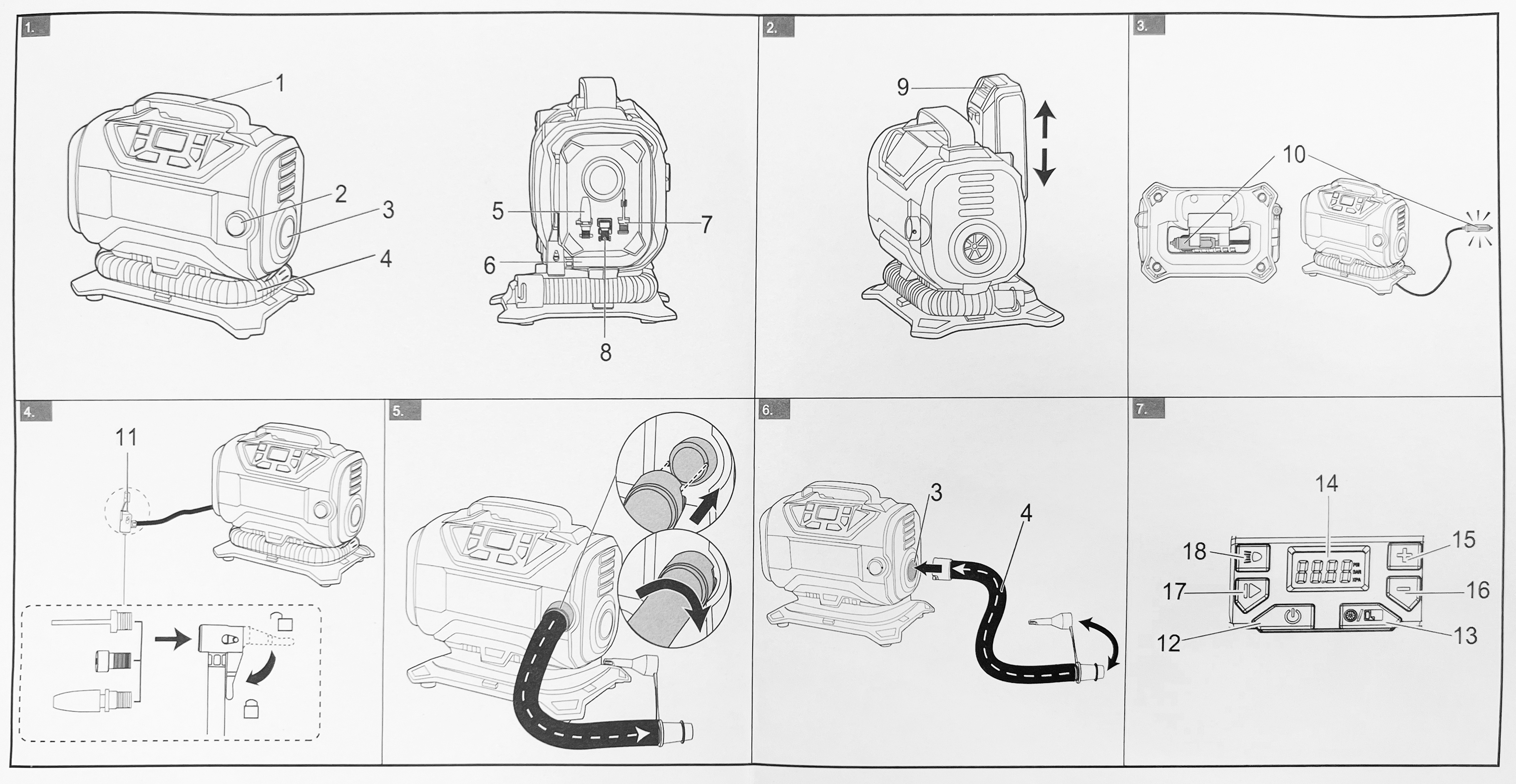 Компрессор автомобильный аккумуляторный Greenworks 24V/12V ACG301 3400807, без АКБ и ЗУ