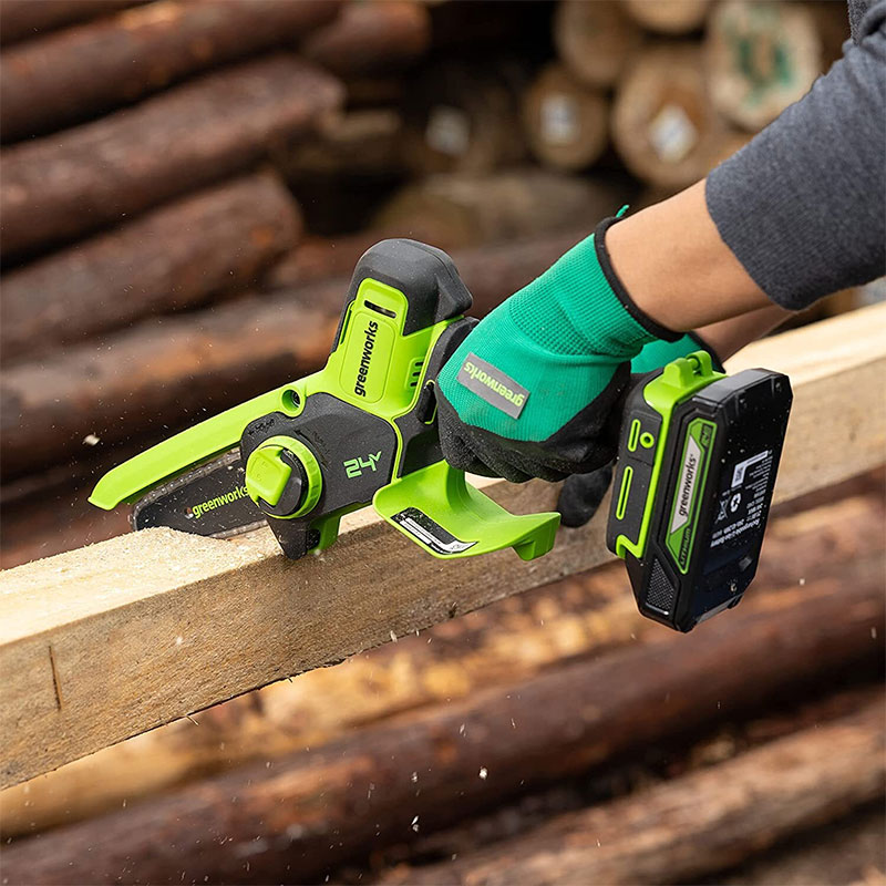 Мини-пила аккумуляторная цепная Greenworks 10 см 24V G24MCS10 2008207, без аккумулятора и зарядного устройства