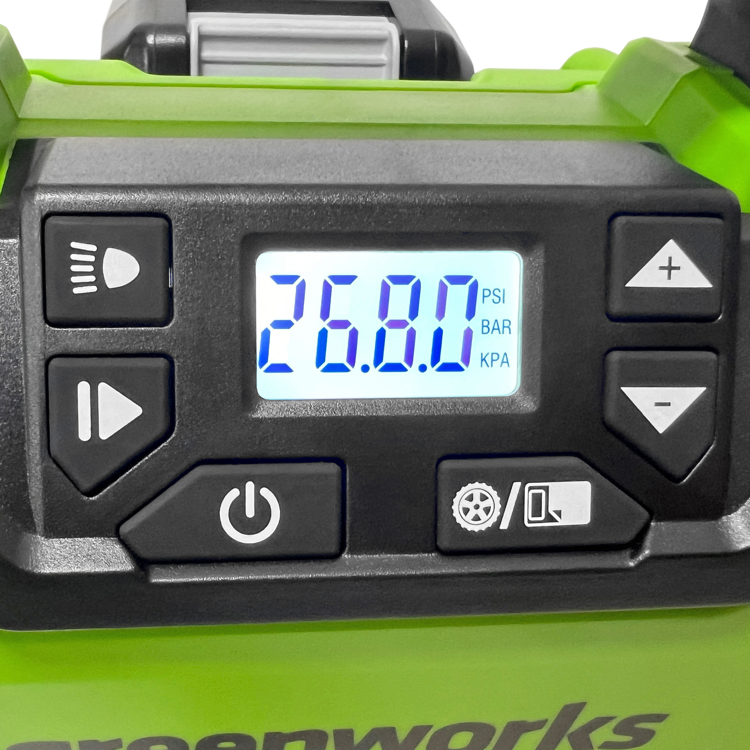 Компрессор автомобильный аккумуляторный Greenworks 24V/12V ACG301 3400807, без АКБ и ЗУ