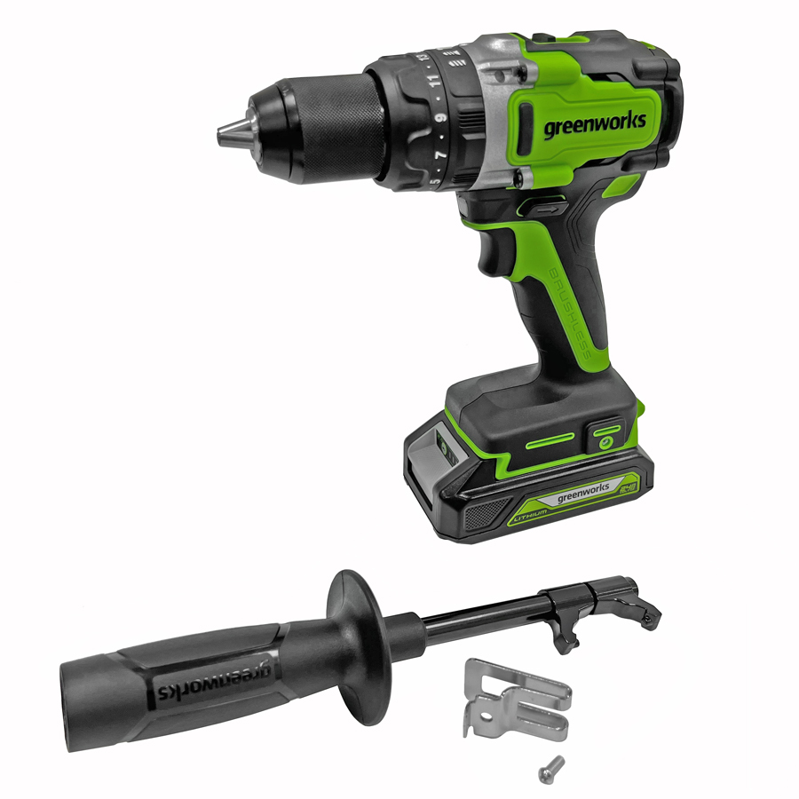 Дрель-шуруповерт ударная аккумуляторная Greenworks 24V GD24DD140 (140 Нм) 3707607, бесщёточная, без АКБ и ЗУ