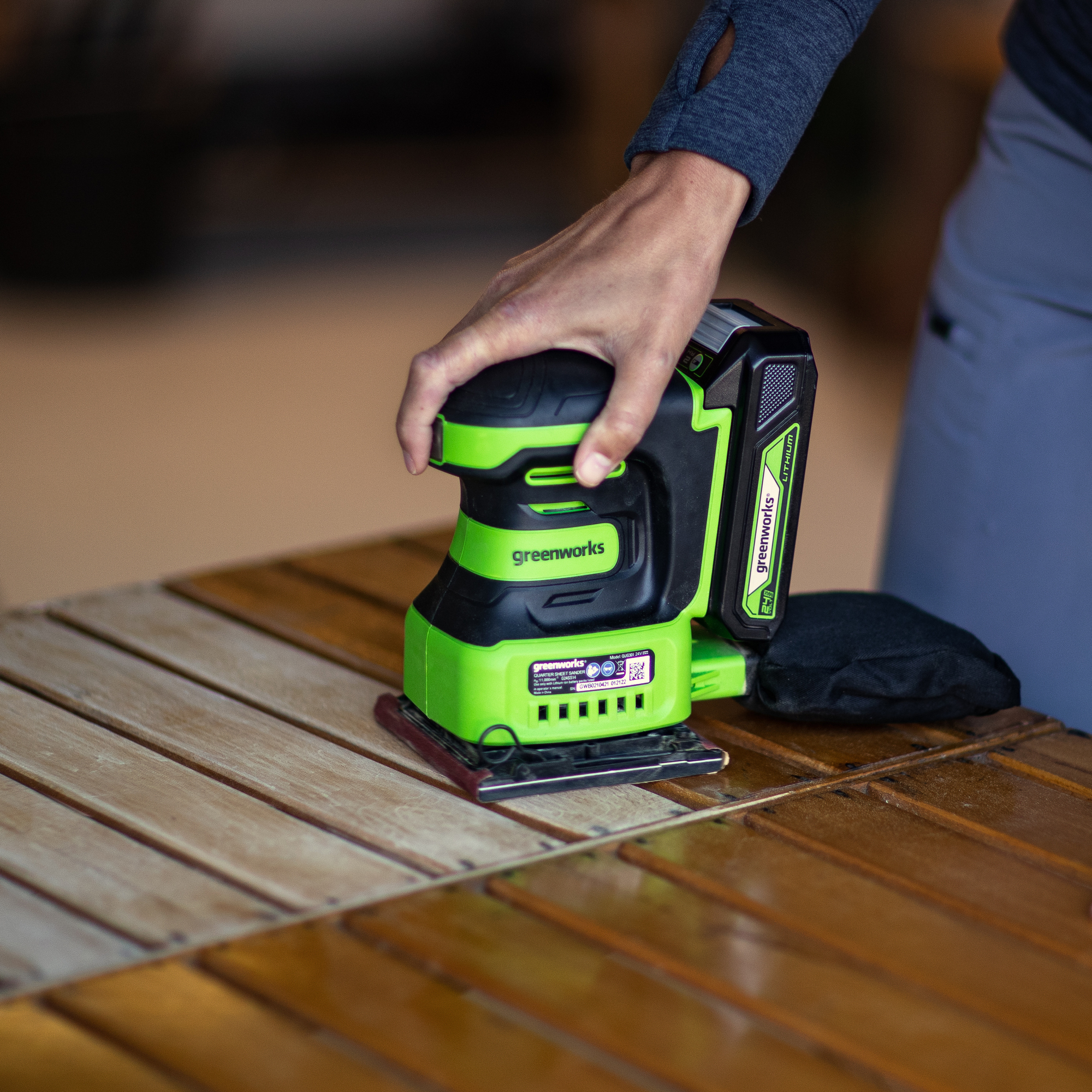 Плоскошлифовальная машина аккумуляторная Greenworks 24V G24SS14 3100507, без АКБ и ЗУ
