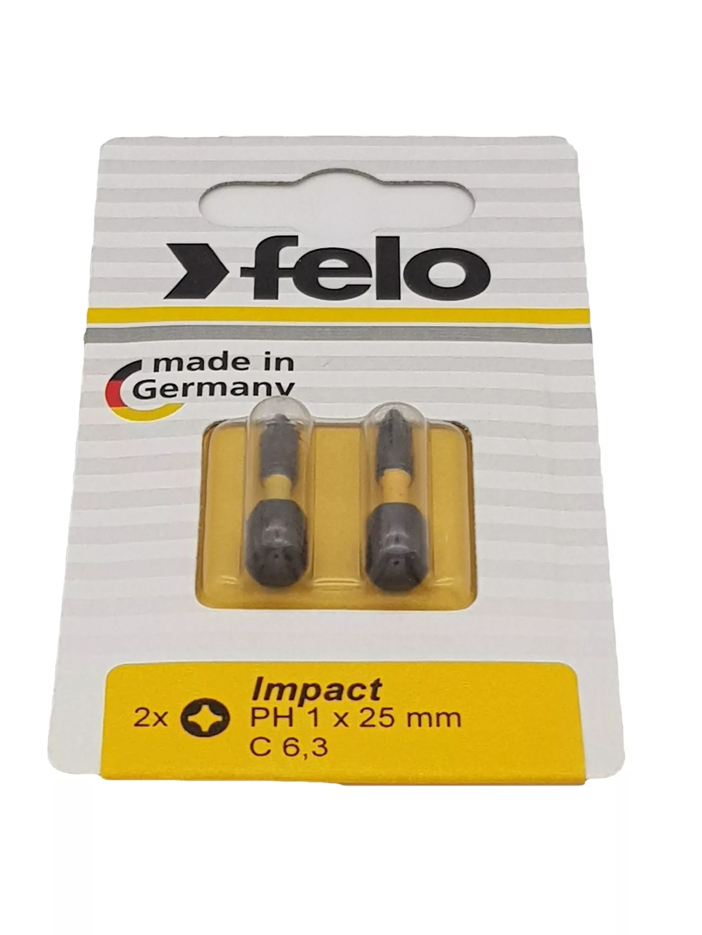 Бита крестовая ударная серия Impact PH 1X25, 2 шт FELO 022 012 41