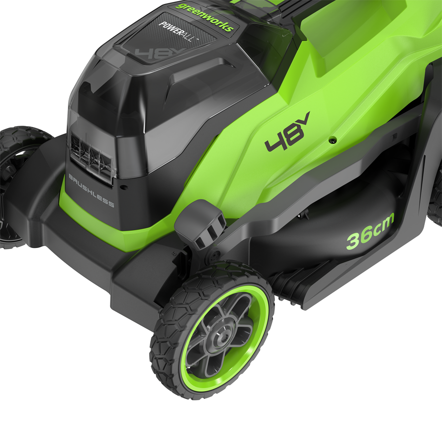 Газонокосилка аккумуляторная 36 см Greenworks 2х24V (48V) GD24X2LM361 2520707, бесщеточная, без АКБ и ЗУ