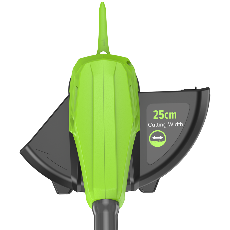 Триммер аккумуляторный Greenworks 25 см 24V G24LT251 2113307SA с пластиковым ножом, с АКБ на 2 А*ч и ЗУ