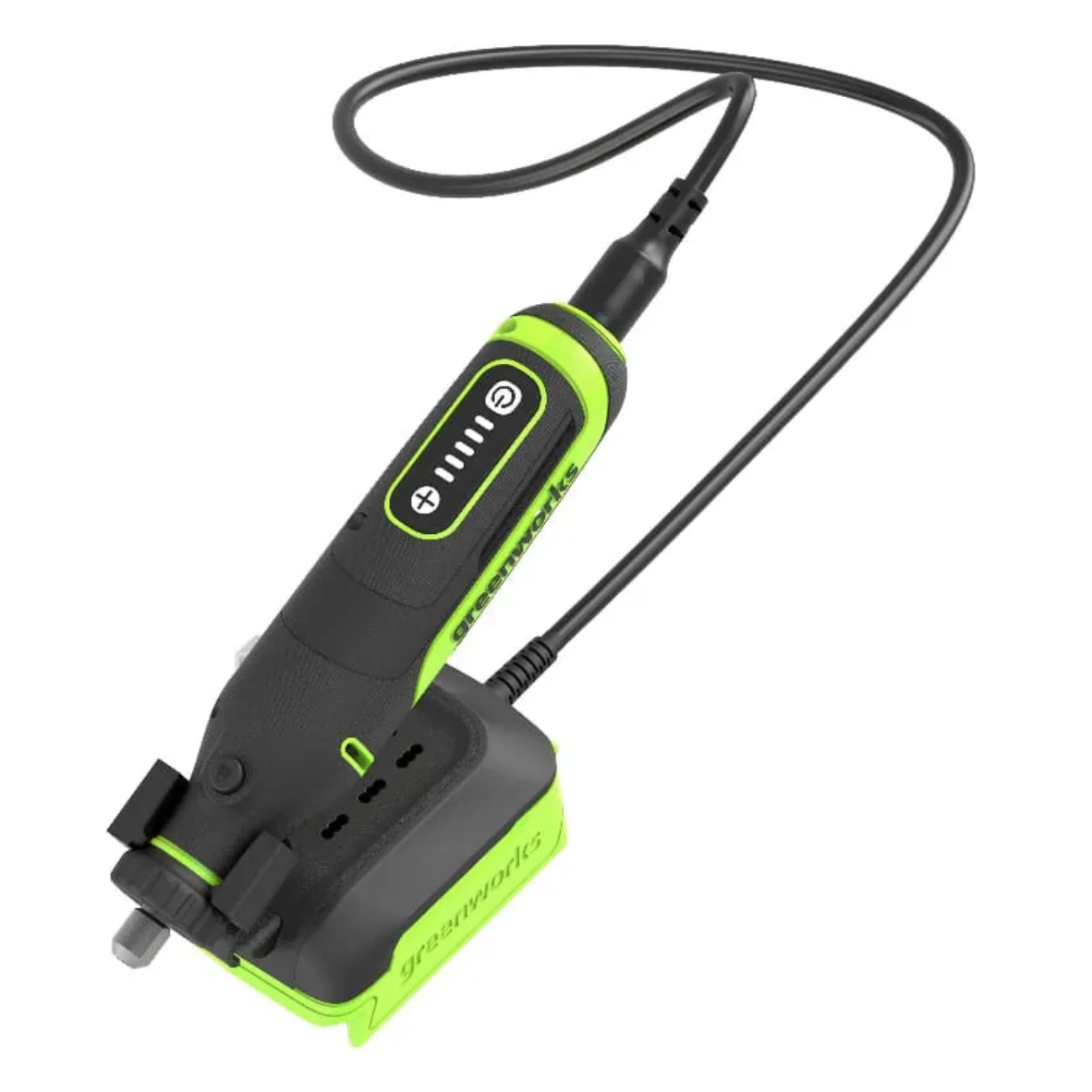 Гравёр аккумуляторный Greenworks G24RT 24V 3200807, бесщеточный, с базой и оснасткой (52 шт), без АКБ и ЗУ