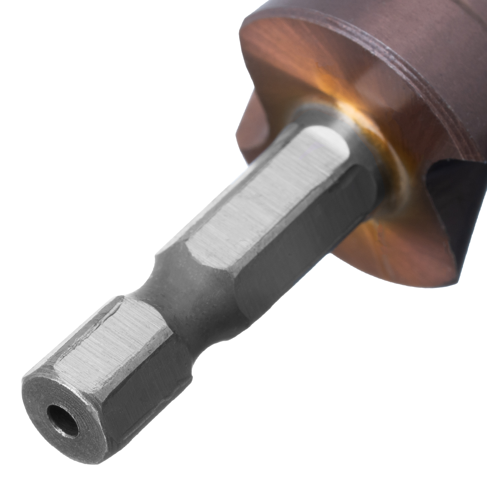 Сверло ступенчатое 4-6-8-10-12-14-16-18-20 мм, Р6М5К5, шестигранный хвостовик Denzel