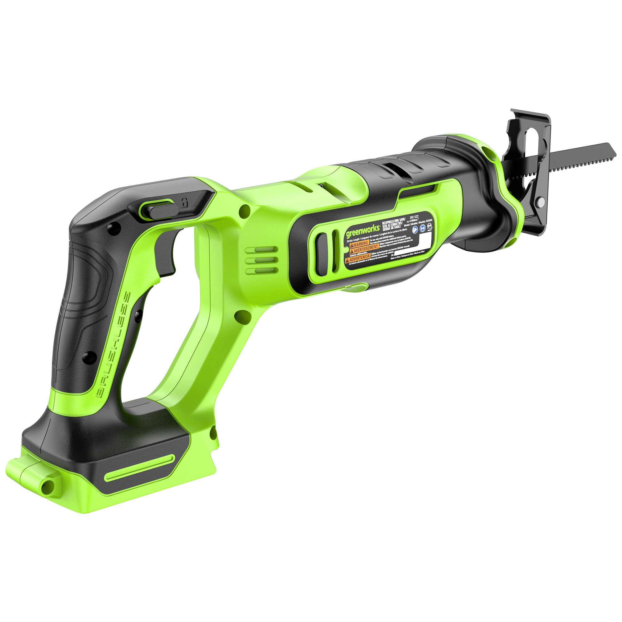 Пила сабельная аккумуляторная Greenworks 24V GPT-BLRS-1 1200607, бесщеточная, без АКБ и ЗУ