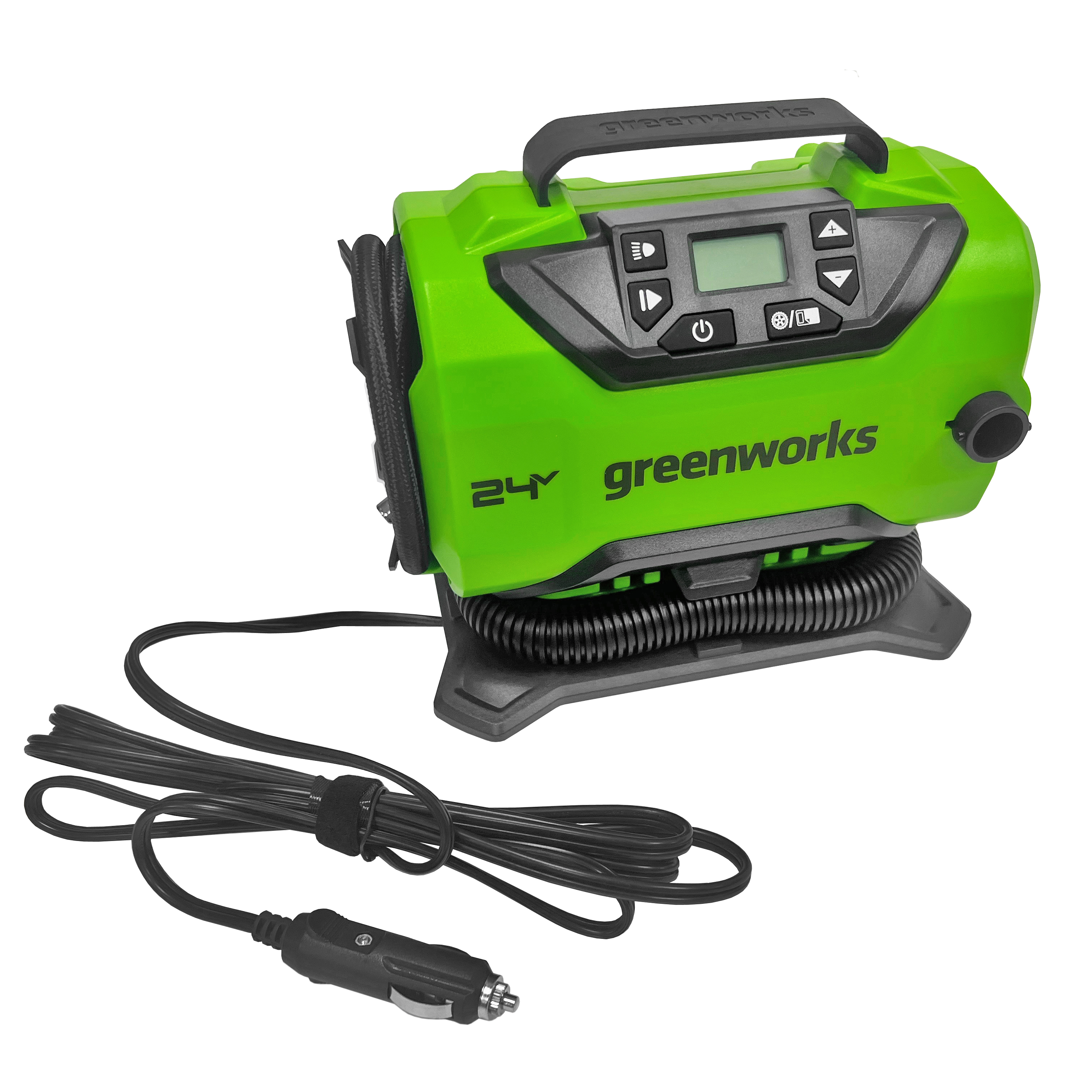 Компрессор автомобильный аккумуляторный Greenworks 24V/12V ACG301 3400807, без АКБ и ЗУ