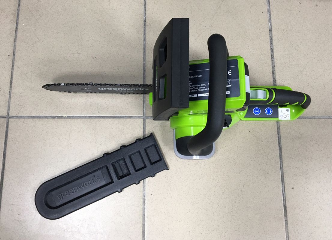 Пила аккумуляторная цепная Greenworks 25 см 24V G24CS25, без АКБ и ЗУ