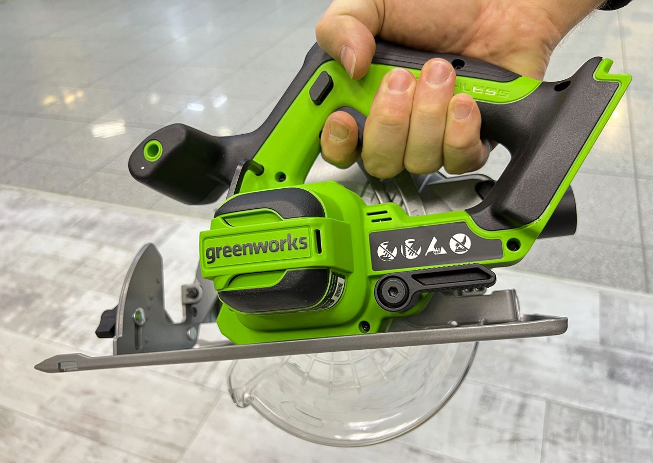 Пила циркулярная аккумуляторная Greenworks 24V GD24CS 1500907, бесщеточная, без АКБ и ЗУ