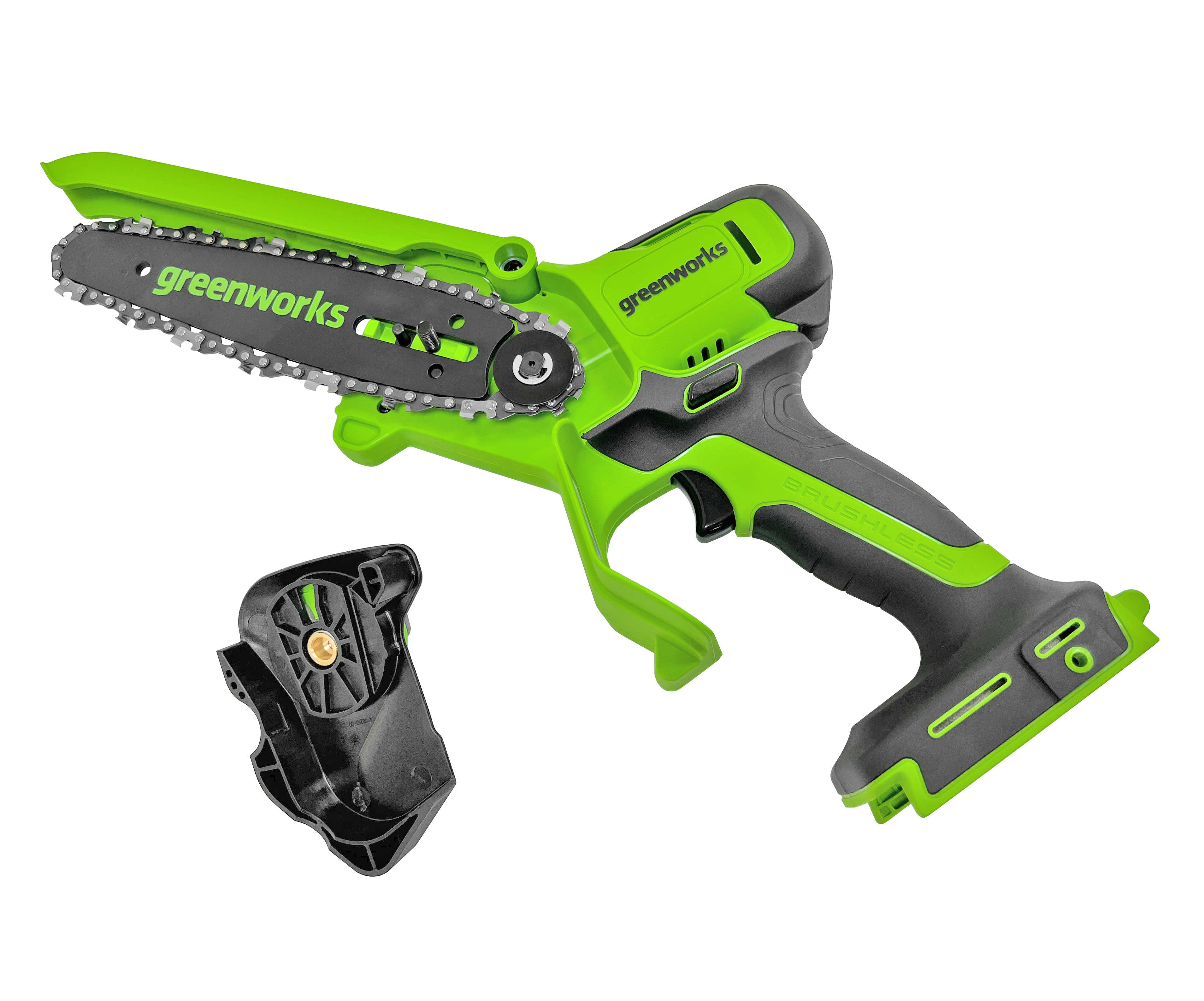 Мини-пила аккумуляторная цепная Greenworks 15 см 24V GD24CSMNX 2008707, бесщёточная, без АКБ и ЗУ