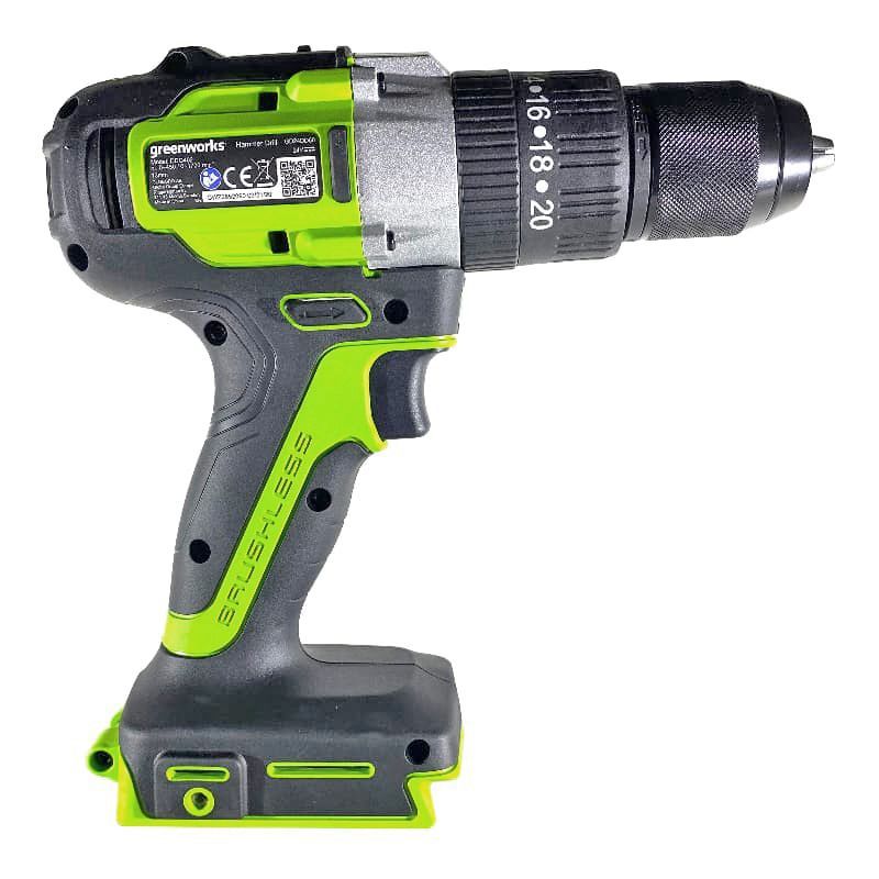 Дрель-шуруповерт ударная аккумуляторная Greenworks 24V GD24DD60 (60 Нм) 3704107, бесщёточная, без АКБ и ЗУ