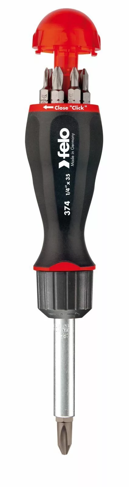 Отвёртка с реверсом и магазином бит/8 шт., серия 374 FELO 374 004 05