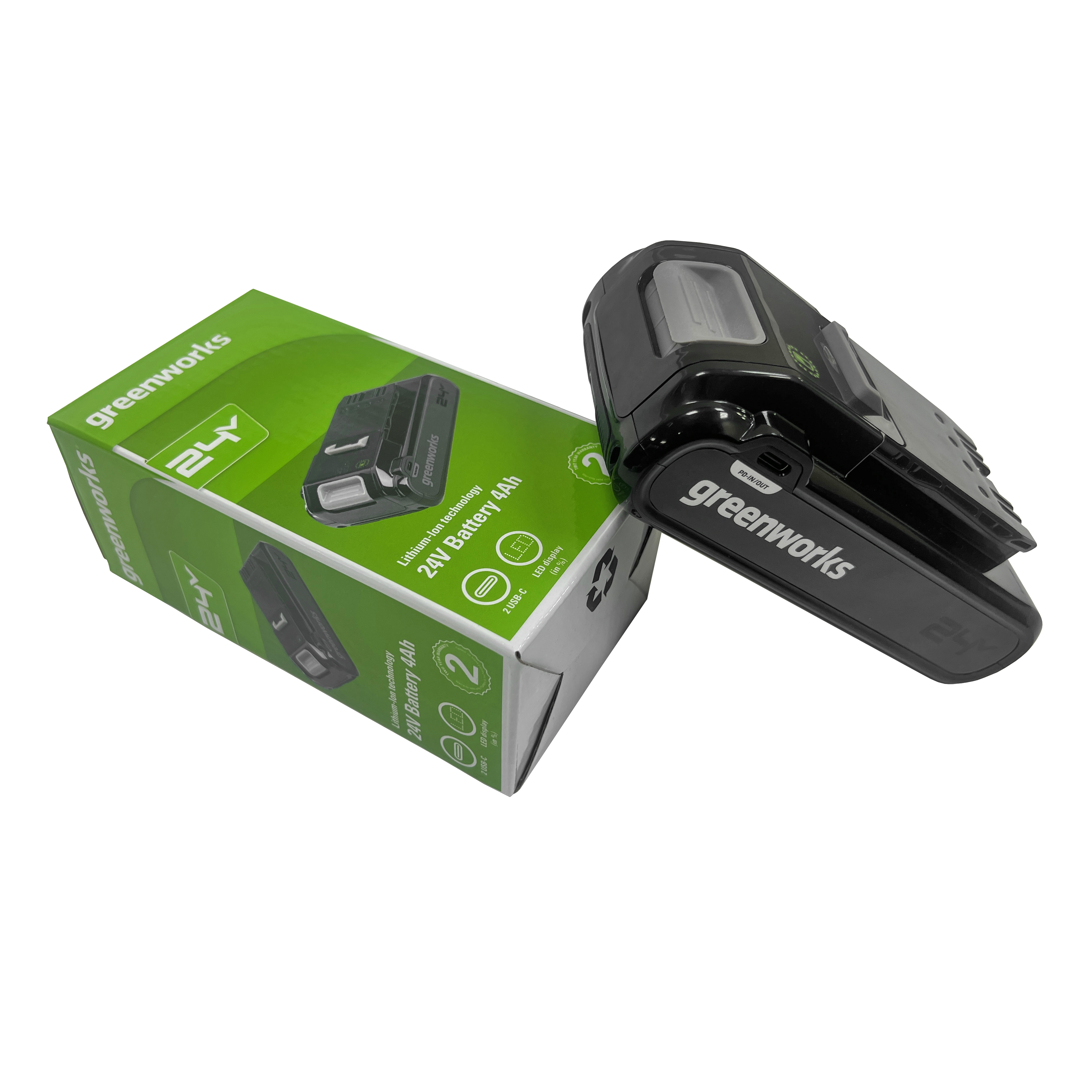 Аккумулятор с двумя USB-разъёмами Greenworks 4Ah 24V 2940407