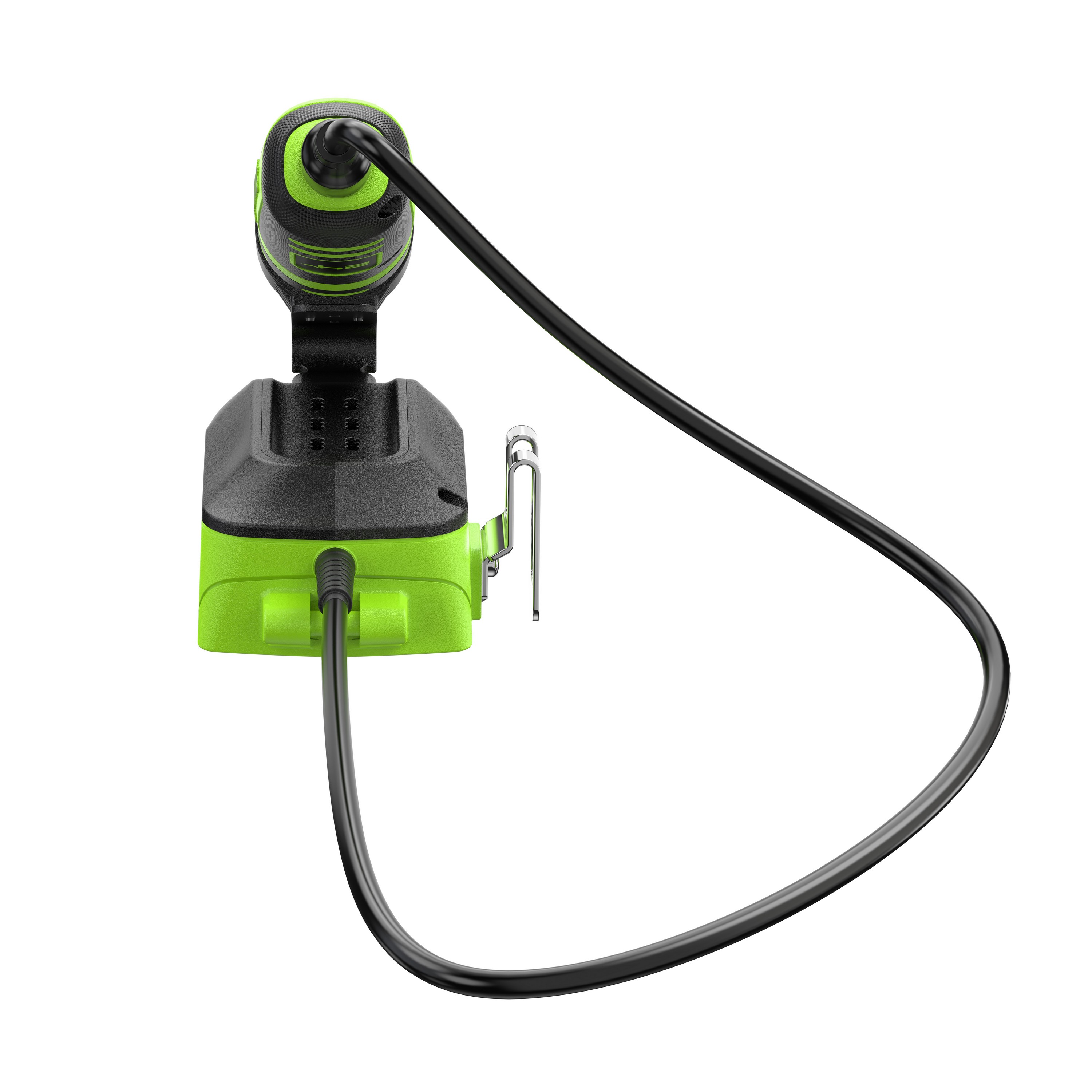 Гравёр аккумуляторный Greenworks G24RT 24V 3200807, бесщеточный, с базой и оснасткой (52 шт), без АКБ и ЗУ