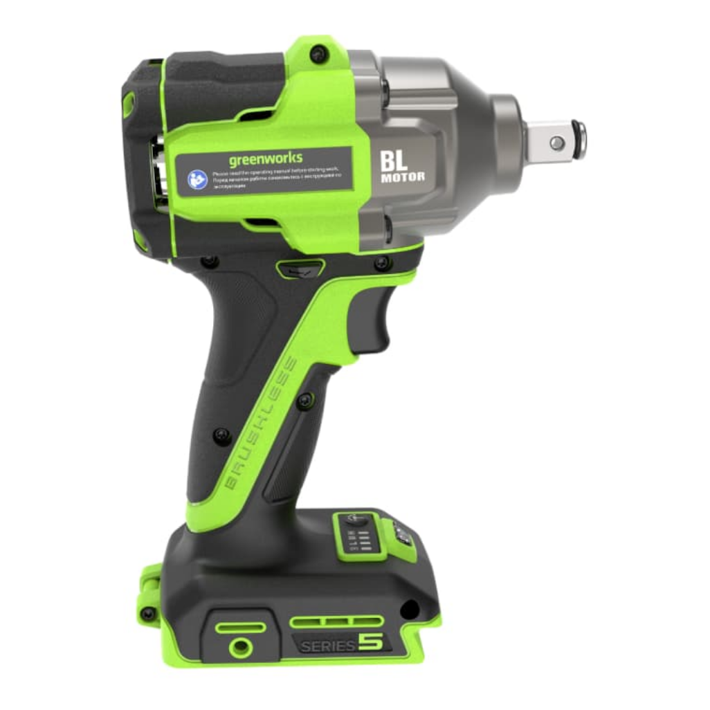 Гайковёрт ударный аккумуляторный Greenworks 24V 500Нм IW5500 3805007, бесщёточный, без АКБ и ЗУ