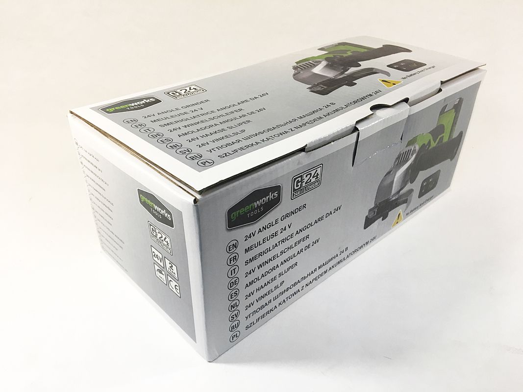Угловая шлифмашинка болгарка аккумуляторная Greenworks 24V G24AG