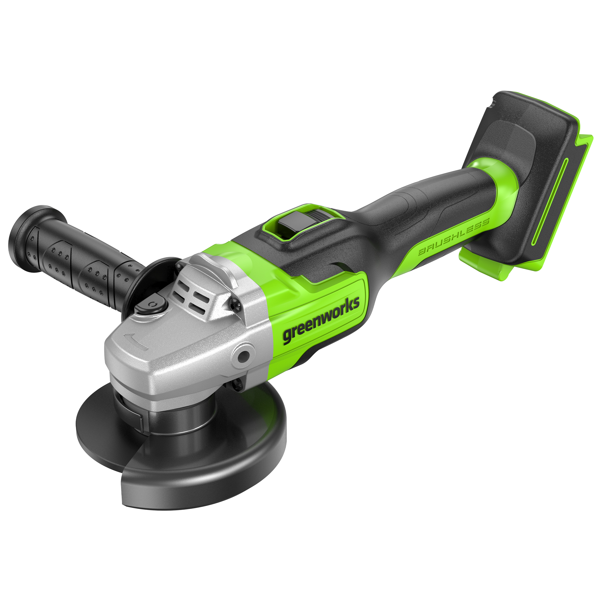 Угловая шлифмашинка (болгарка) 125 мм аккумуляторная Greenworks 24V GD24AG 3200207, бесщеточная, без АКБ и ЗУ