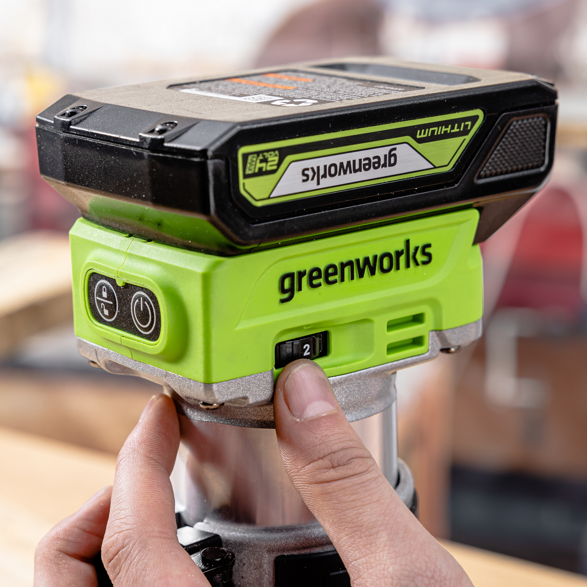 Фрезер аккумуляторный Greenworks 24V G24RO 3502507, бесщеточный, без АКБ и ЗУ