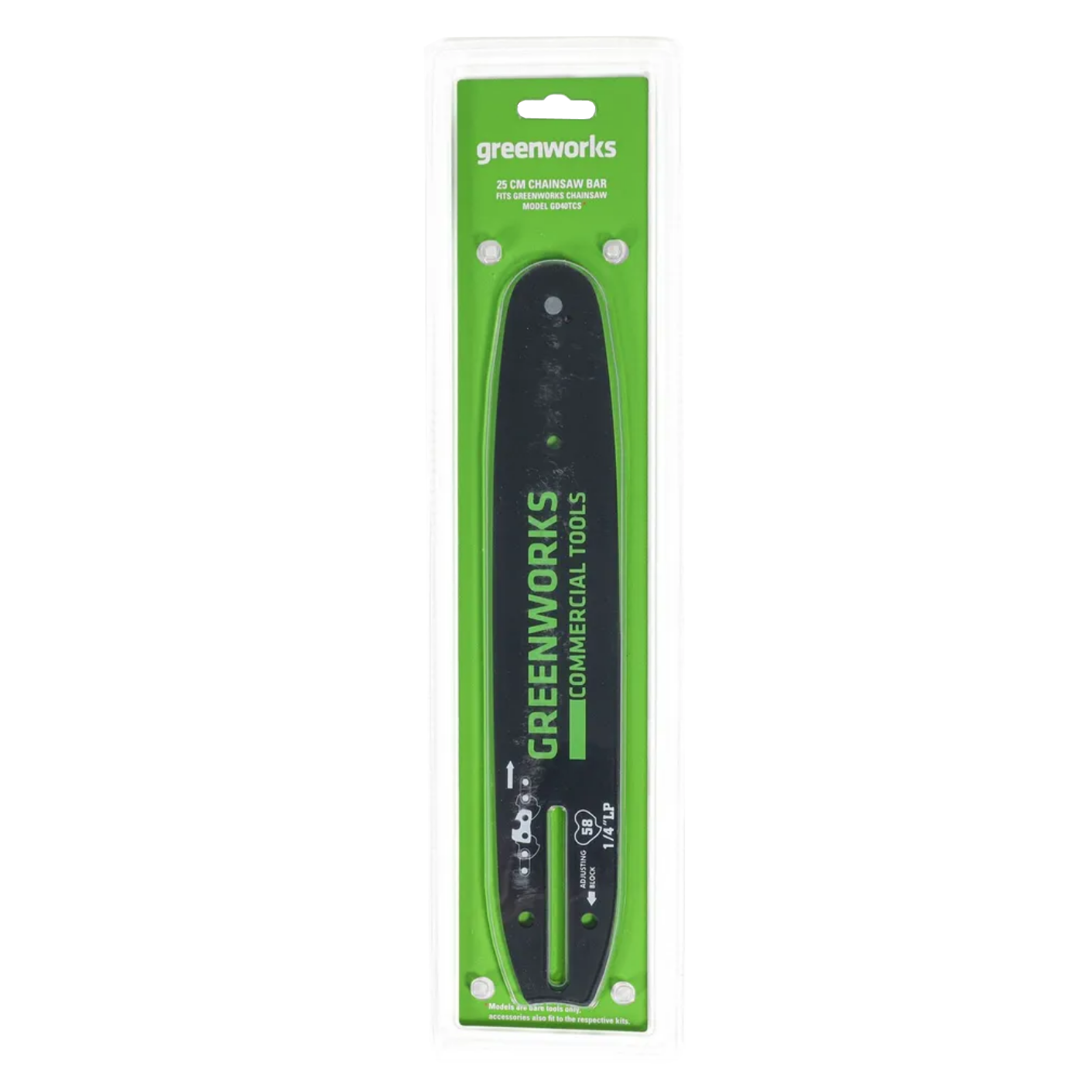 Шина Greenworks 25 см 2949207 для цепной пилы Greenworks GD40TCS 40V