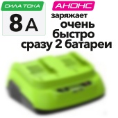 Ультрабыстрое двойное зарядное устройство (8 A) Greenworks 24V G24X2C8 2958807