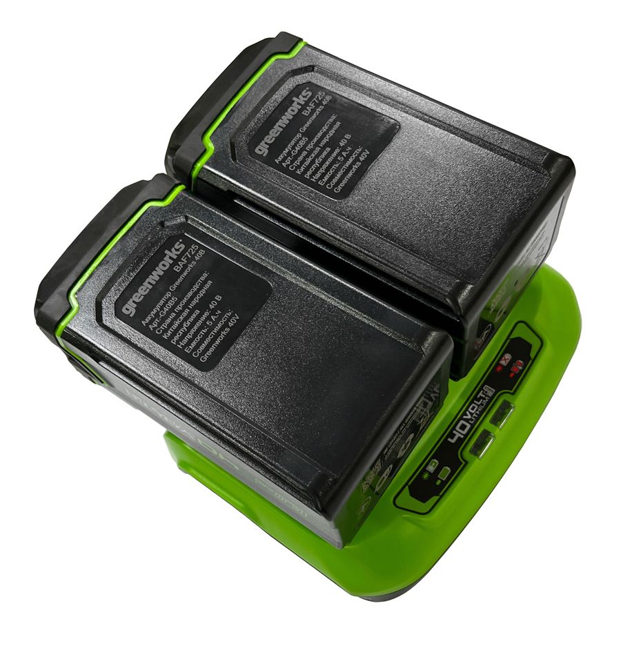 Зарядное устройство двойное быстрое (8 А) Greenworks 40V G40UC8 2938807 (с двумя слотами)